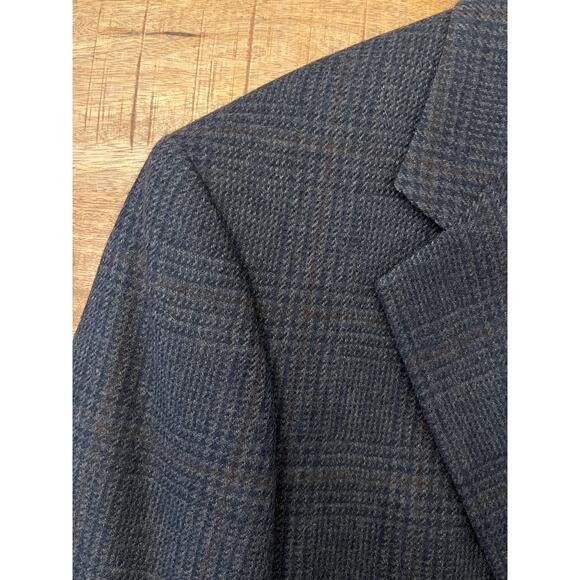Vintage Chaps Ralph Lauren Wool Blazer Mens 42L Houndstooth Glen Plaid Tweed USA - Picture 3 of 16